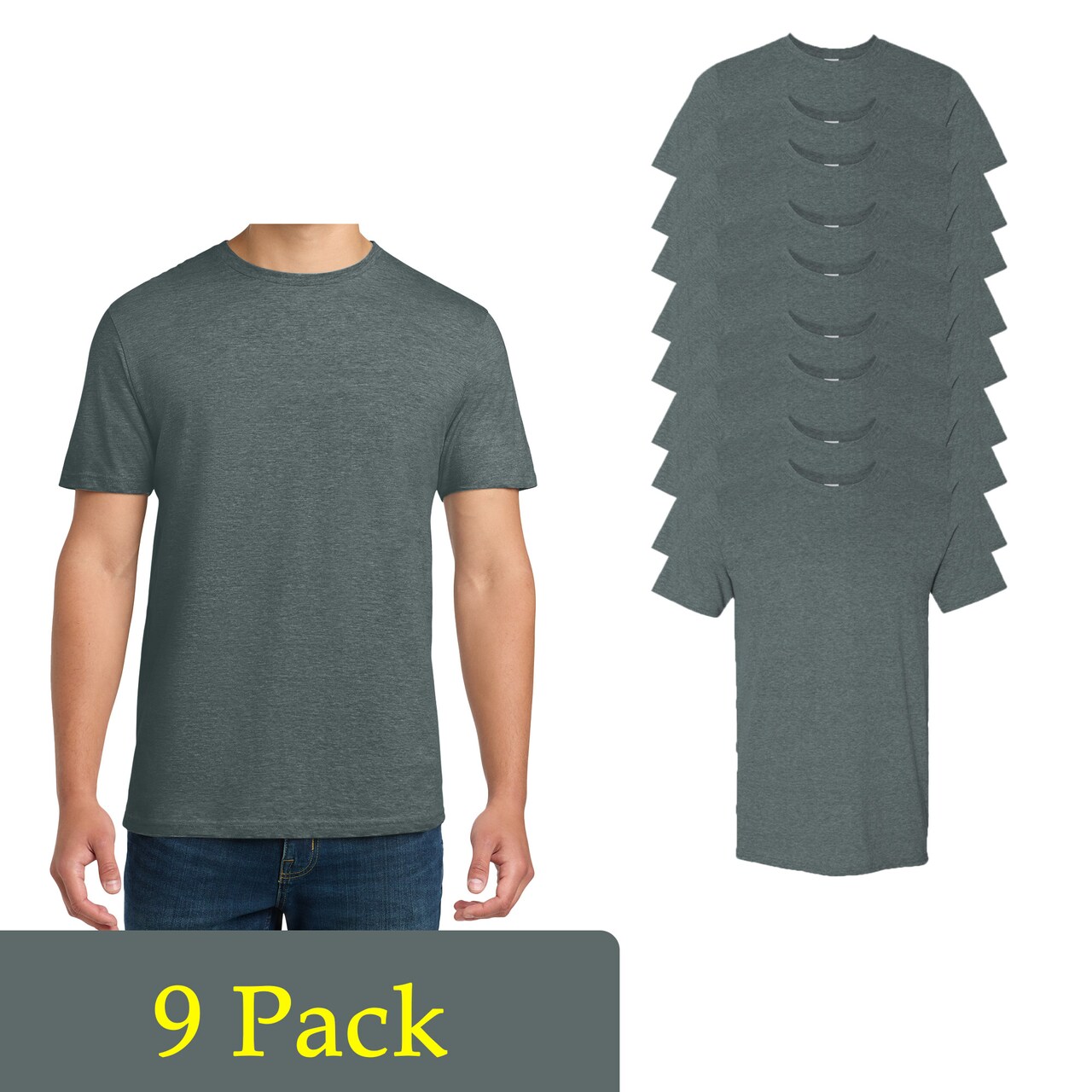 Gildan Unisex Blank Dark Heather T-Shirts for DIY Projects, Softstyle Shirt Multi Pack Tee